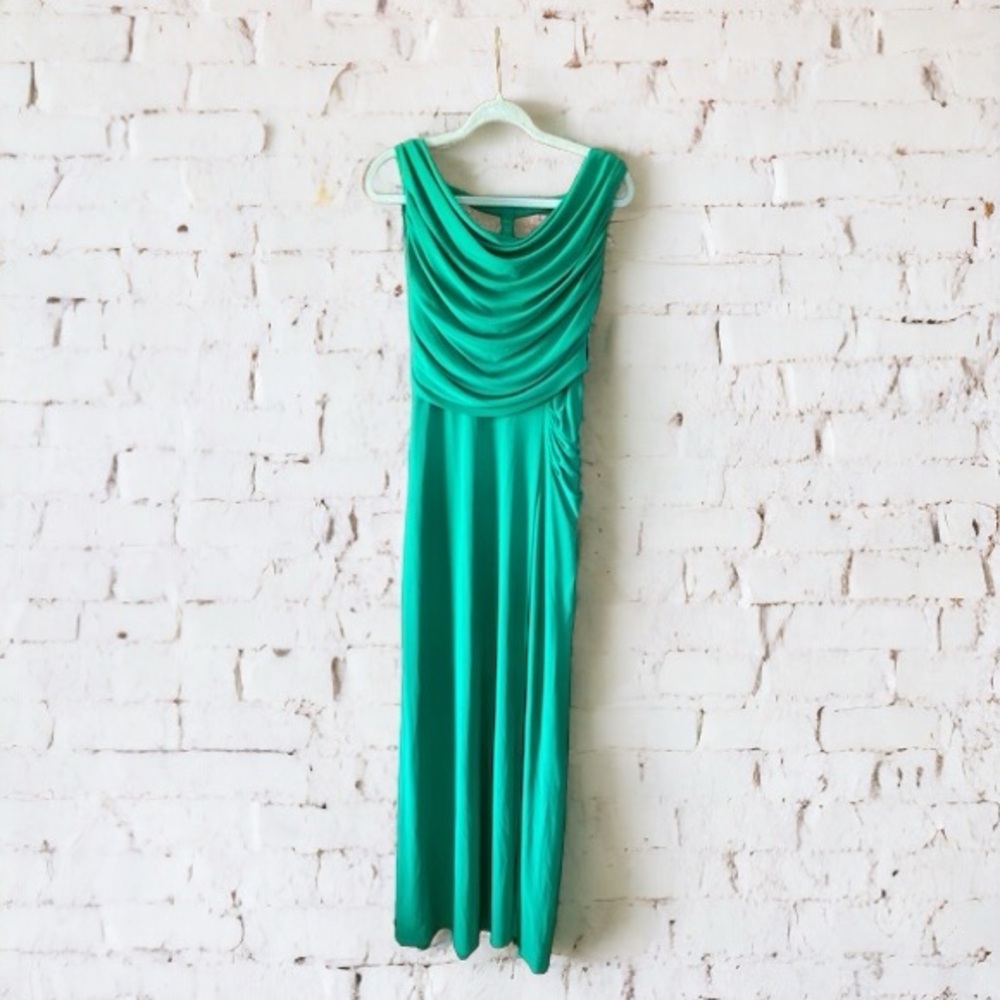 Dressbarn green long dress size 4